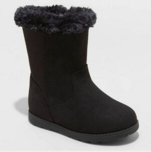 Cat And Jack Black Toddler Girls Winter Boots